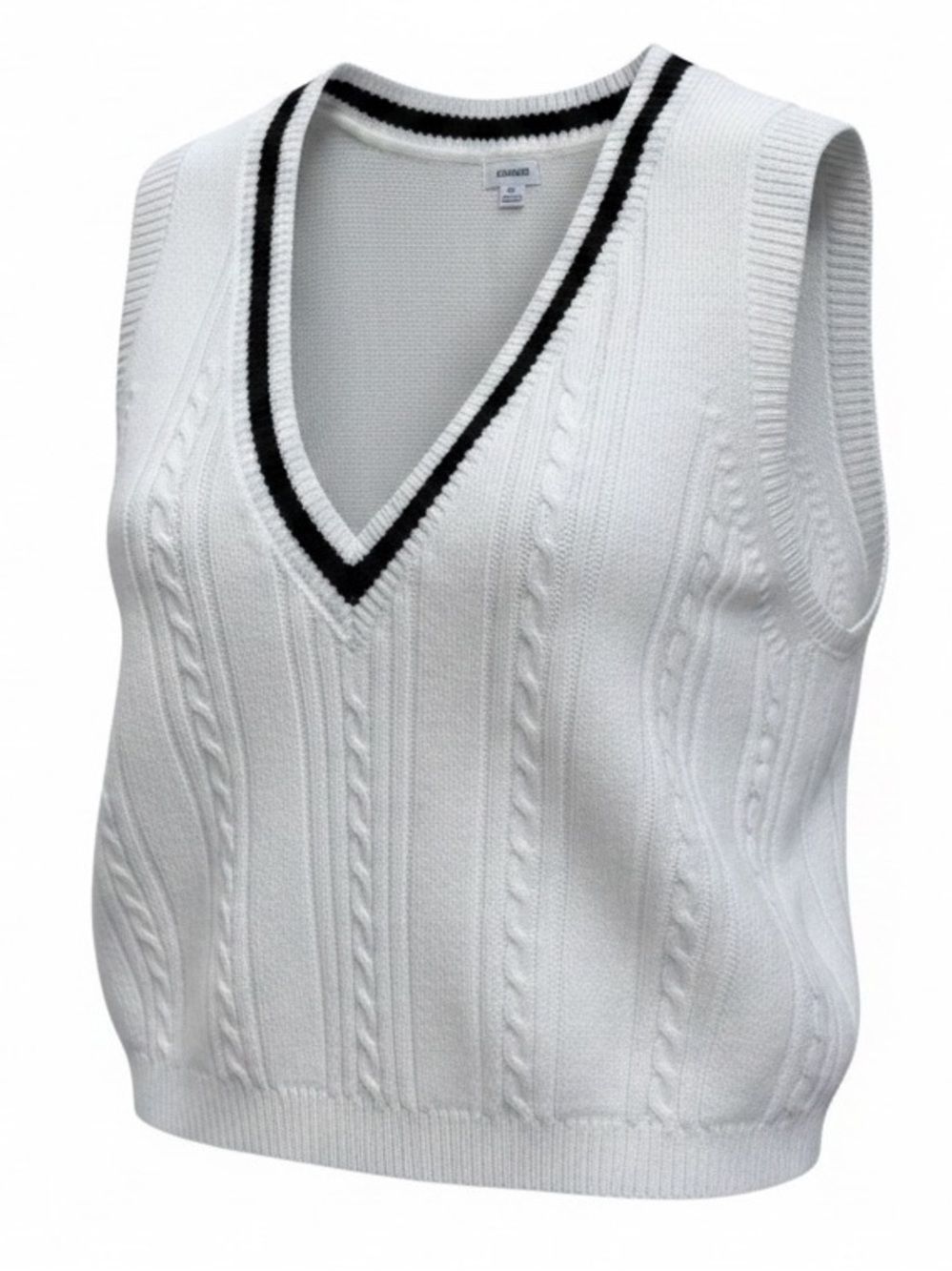 Garage Sweater Vest V Neck Black White Size L